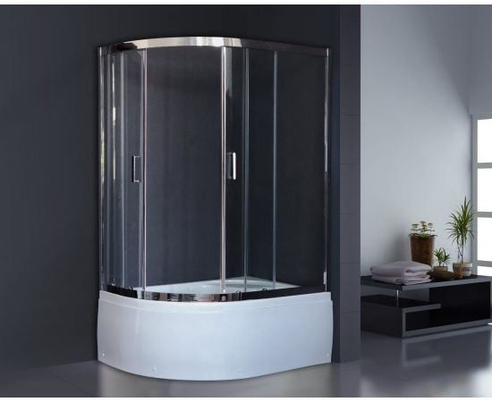 Душевой угол Royal Bath 8120BK-T-CH 120x80x200 (прозрачное) правый_