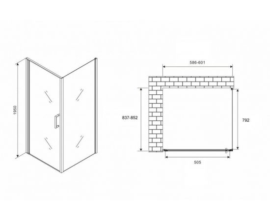 Душевой уголок ABBER Sonnenstrand AG04060-S85_, изображение 4