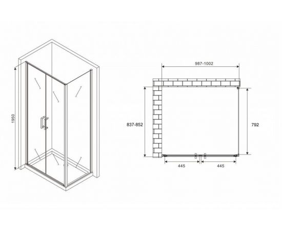 Душевой уголок ABBER Sonnenstrand AG04100C-S85_, изображение 4