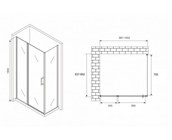 Душевой уголок ABBER Sonnenstrand AG04100S-S85_, изображение 4