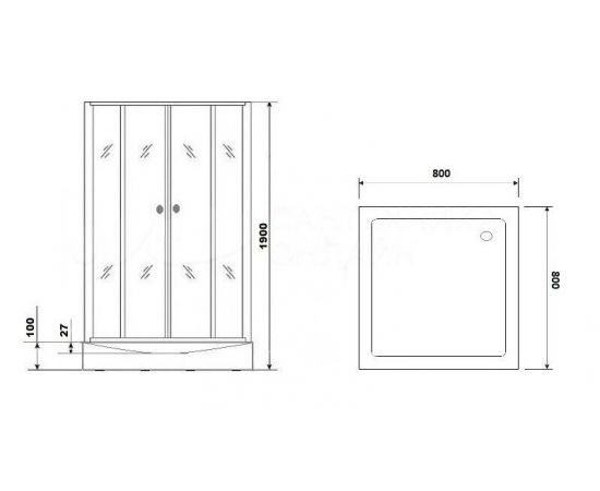 Душевой уголок Parly ZFQ81 с поддоном 80х80х190_, изображение 3