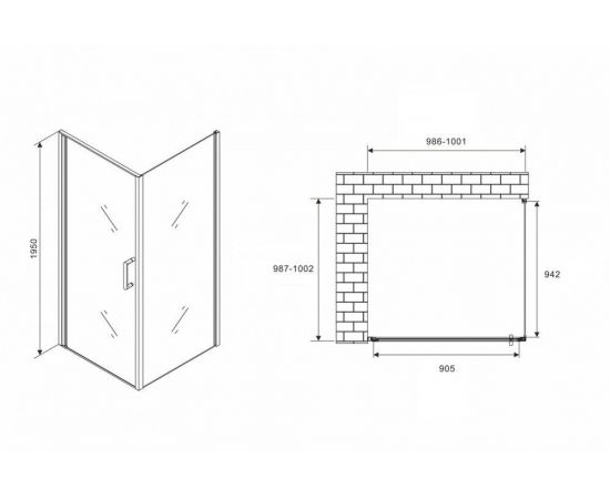 Душевой уголок ABBER Sonnenstrand AG04100B-S100B_, изображение 4