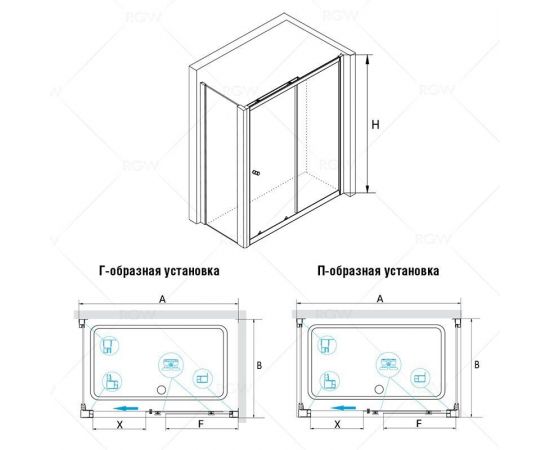 Душевой уголок RGW CL-45 (CL-12 + Z-12) 04094507-11_, изображение 2