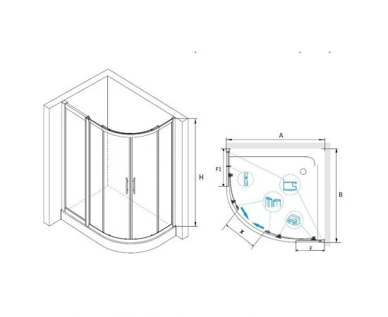 Душевой уголок RGW HO-61(HO-51 + Z-41) 03066192-11_, изображение 3