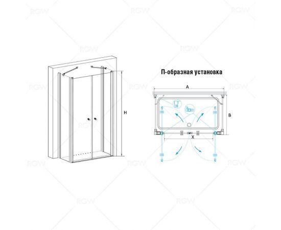 Душевой уголок RGW PA-47 (PA-04 + Z-12 + A-11 + держатель) 04084787-11_, изображение 2