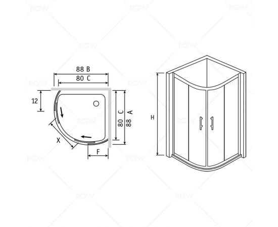 Душевой уголок RGW PA-55 06085588-11K_, изображение 2