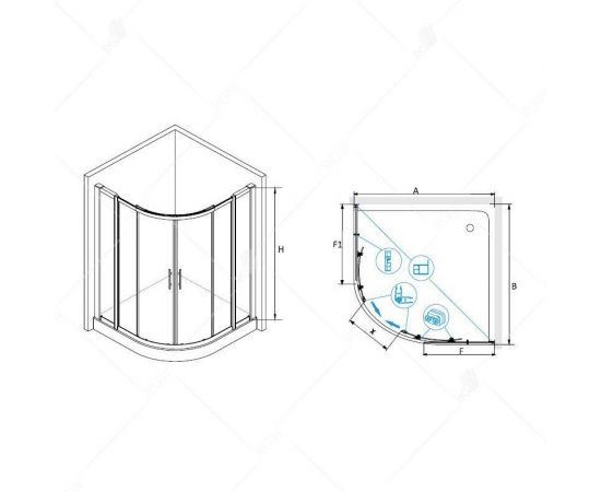 Душевой уголок RGW HO-511 (HO-51 + 2Z-41) 030651111-11_, изображение 2