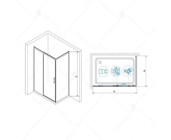 Душевой уголок RGW LE-41B (LE-12B + Z-050-2B) 34124189-014_