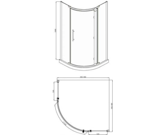 Душевой уголок BRAVAT BLACKLINE BS090.1110A_, изображение 8