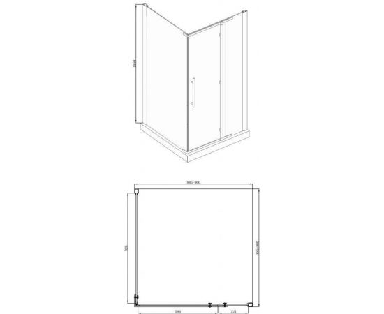 Душевой уголок BRAVAT BLACKLINE BS090.3113A_, изображение 7