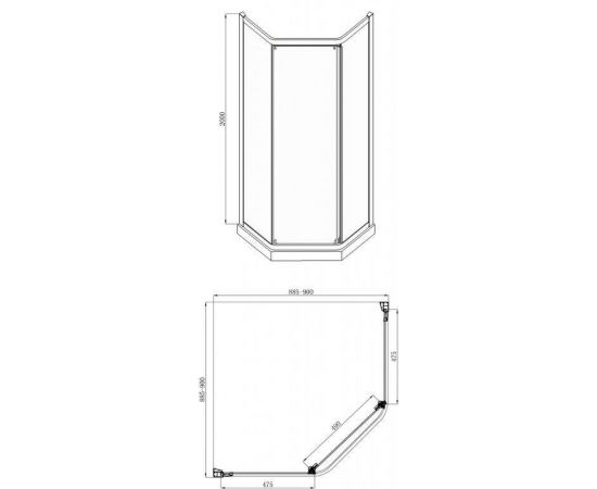 Душевой уголок BRAVAT Line BS090.6115A_, изображение 5