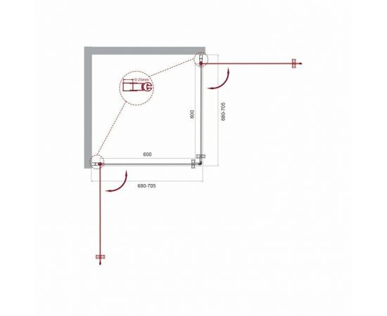 Душевой уголок BelBagno ETNA-A-2-70-C-Cr_, изображение 4