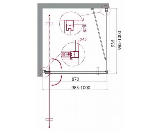 Душевой уголок BelBagno MARMI-A-1-100-C-Cr_, изображение 2