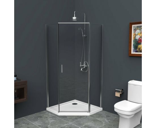 Душевой уголок BelBagno UNO-195-P-1-90-C-Cr_