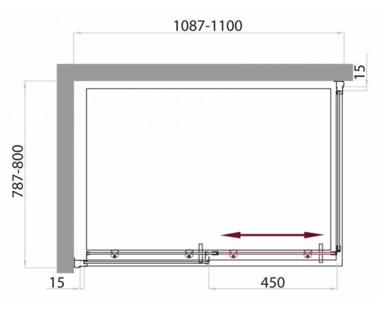 Душевой уголок BelBagno UNO-AH-1-110/80-P-Cr_, изображение 7