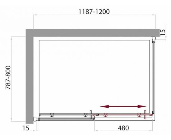 Душевой уголок BelBagno UNO-AH-1-120/80-C-Cr_, изображение 6