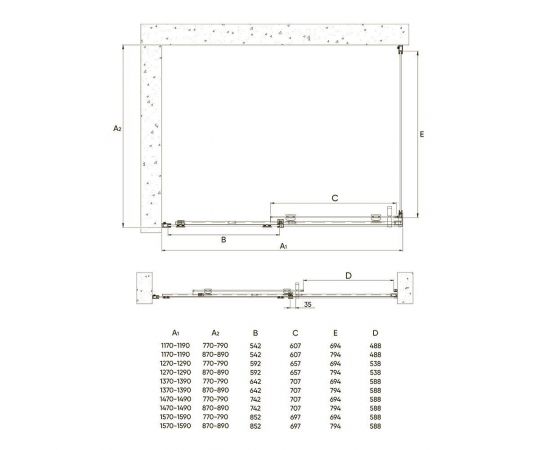 Душевой уголок Veconi Rovigo 160х80х195 стекло прозрачное профиль черный RV070-16080PR-01-C4_, изображение 3