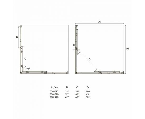 Душевой уголок Veconi Rovigo 90x90x195 стекло прозрачное профиль хром RV47-90-01-C4_, изображение 4