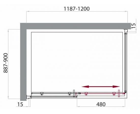 Душевой уголок BelBagno UNO-AH-1-120/90-C-Cr_, изображение 6