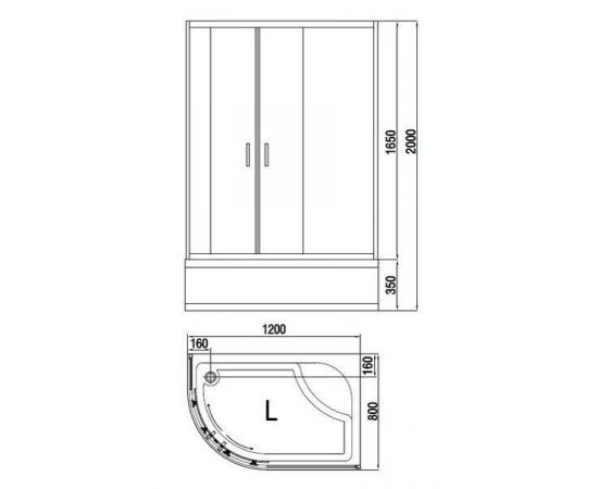 Душевой угол BandHours Ace 812 L 120x80_, изображение 2