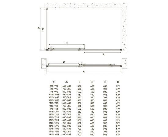 Душевой уголок Veconi Rovigo 120х90х190 стекло прозрачное профиль черный RV072-12090PR-01-C4_, изображение 2