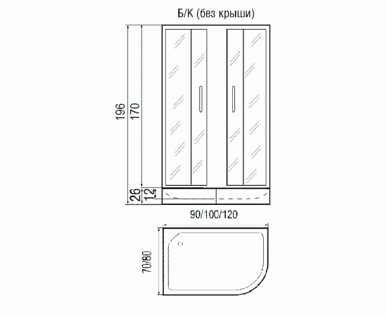 Душевой уголок River Don 100/80/24 MT L/R без поддона_, изображение 5