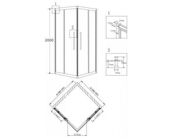 Душевой уголок Grossman PR-100SQ_, изображение 8