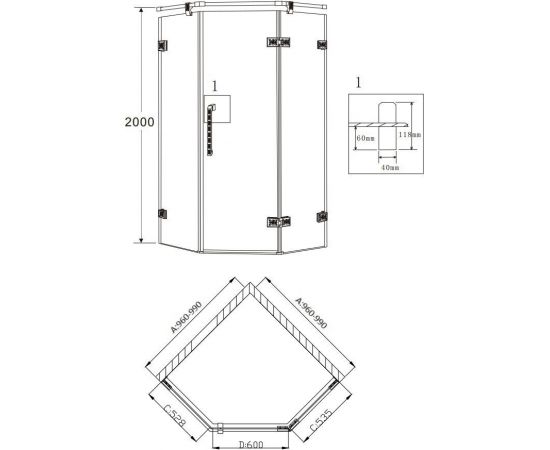 Душевой уголок Grossman ST-100RGD_, изображение 10