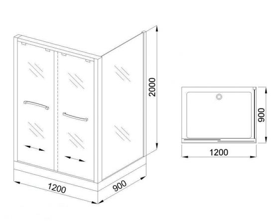 Душевой угол Royal Bath RB-L-2011 120x90_, изображение 6