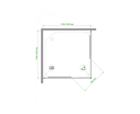 Душевой угол Royal Bath RB1212HPD-T-BL 120x120 (прозрачное стекло)_, изображение 4