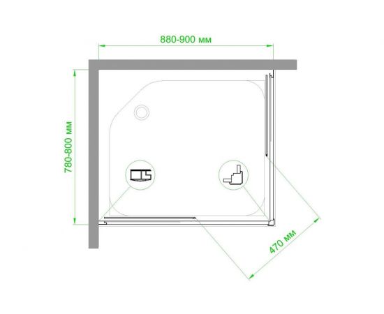 Душевой угол Royal Bath RB8090HPD-C-BL 90x80 (матовое стекло)_, изображение 3