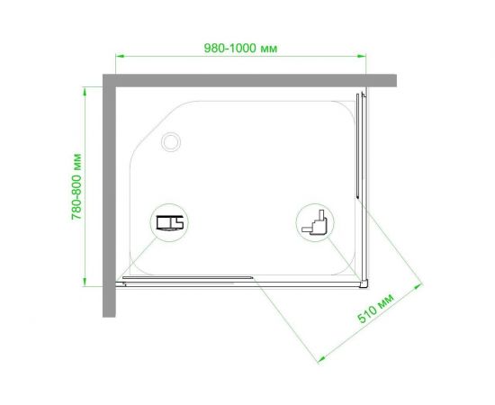 Душевой угол Royal Bath RB8100HPD-T-BL 100x80 (прозрачное стекло)_, изображение 4