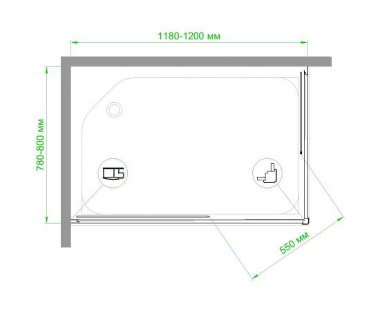 Душевой угол Royal Bath RB8120HPD-T-BL 120x80 (прозрачное стекло)_, изображение 4