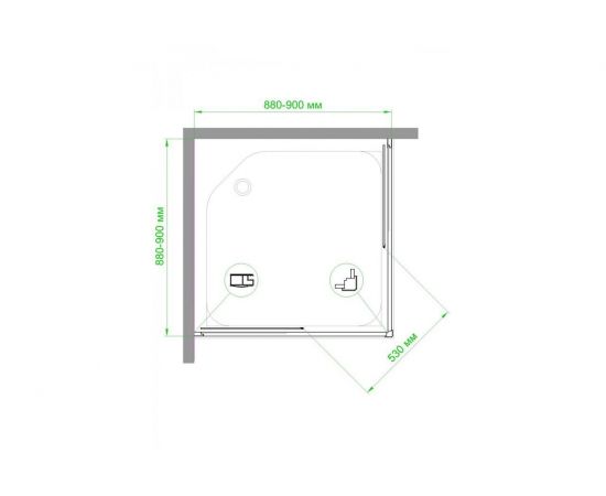 Душевой угол Royal Bath RB90HPD-C-BL 90x90 (матовое стекло)_, изображение 3