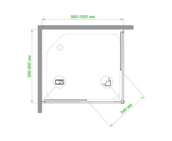 Душевой угол Royal Bath RB9100HPD-C-BL 100x90 (матовое стекло)_, изображение 3