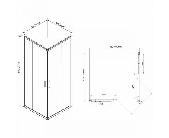 Душевой уголок Vincea Garda VSS-1G900CL, 900*900, хром, стекло прозрачное_, изображение 6