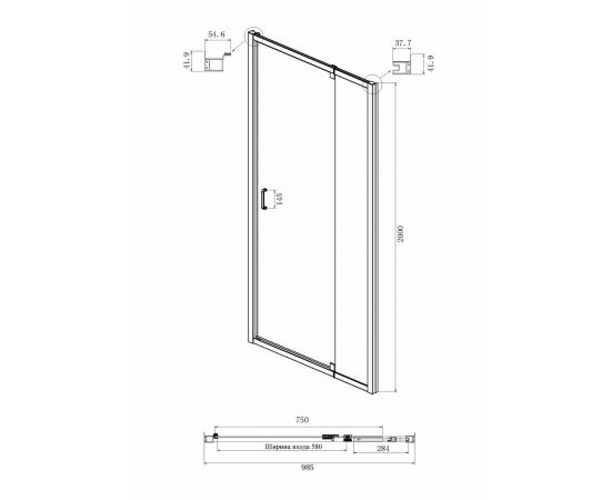 Дверь в нишу Ambassador Elysium 111021104KX 100x200_, изображение 4