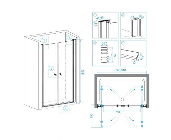 Душевая дверь RGW PA-04 04080409-11_, изображение 3