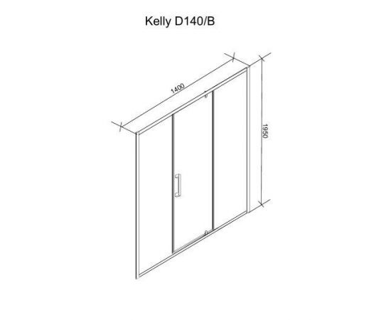 Душевая дверь в нишу Ceruttispa Kelly D140B_, изображение 3