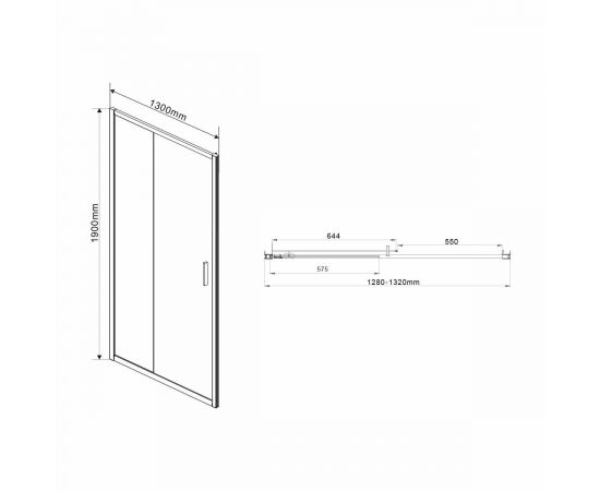 Душевая дверь Vincea Garda VDS-1G130CH, профиль хром, стекло шиншилла_, изображение 6