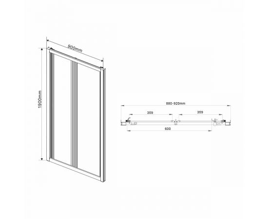 Душевая дверь Vincea Garda VDB-1G900CH, профиль хром, стекло шиншилла_, изображение 6