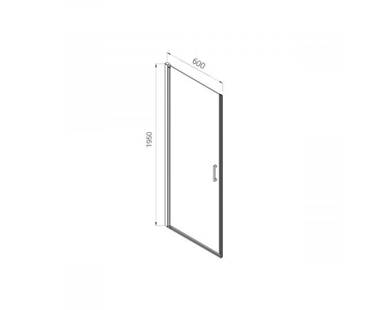 Душевая дверь Vincea Alpha VDP-3AL600CL, профиль хром, стекло прозрачное_, изображение 8