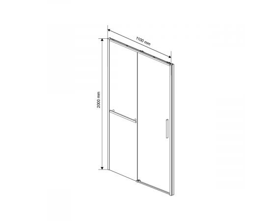 Душевая дверь Vincea Slim Soft VDS-1SS110CLB, профиль черный, стекло прозрачное_, изображение 9