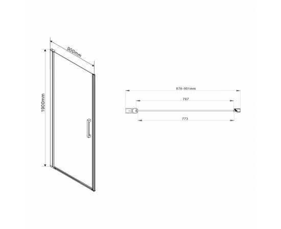 Душевая дверь Vincea Orta VPP-1O900CLB, профиль черный, стекло прозрачное_, изображение 5
