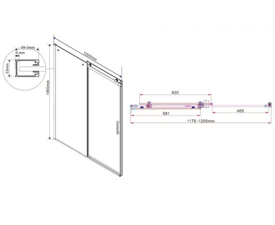 Душевая дверь Vincea Como VPS-1C120CL, профиль хром, стекло прозрачное_, изображение 5