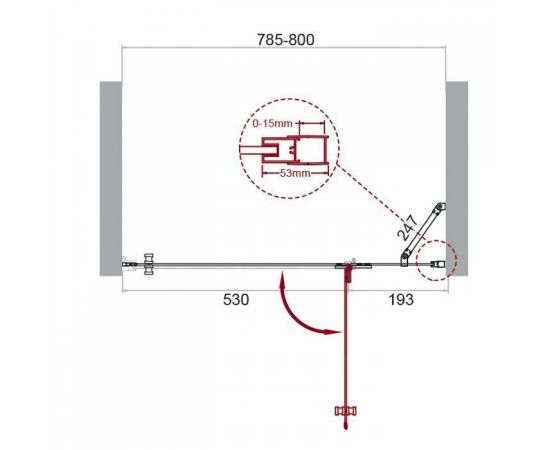 Душевая дверь BelBagno KRAFT-B-12-60/20-C-Cr-R_, изображение 10