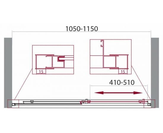 Душевая дверь BelBagno UNIQUE-BF-1-100/115-M-Cr_, изображение 7