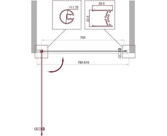 Душевая дверь BelBagno UNO-B-1-80-P-Cr_, изображение 2