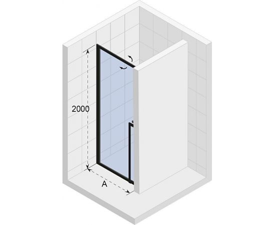 Душевая дверь в нишу Riho Lucid GD101 100 см, профиль белый_, изображение 3