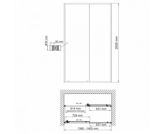 Душевая дверь WasserKRAFT Dill 61S31_, изображение 4